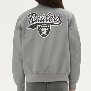 NFL Raiders Silver Bomber Jacket